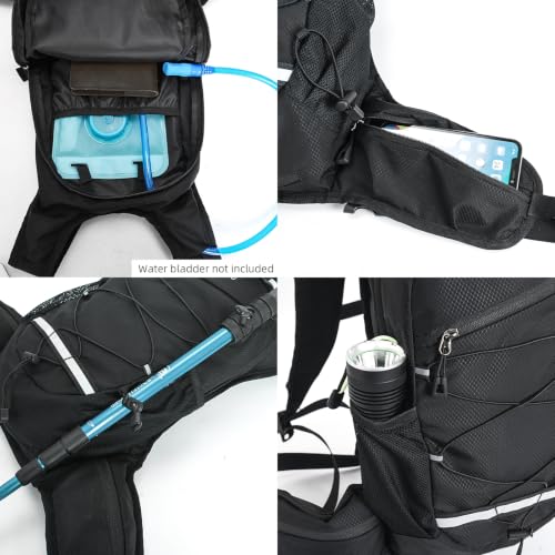 buffup®fahrradrucksack wasserdicht,trinkrucksack fahrrad,wanderrucksack klein,mtb rucksack,15L (Schwarz) – Ansicht 5