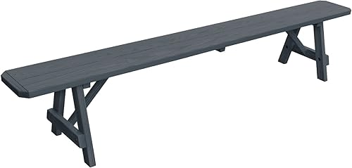 Miniatura 9 de Banco tradicional de pino tratado a presión de 2 pies, mancha gris