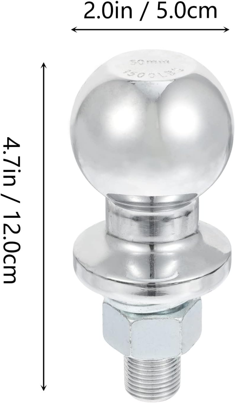 3500pounds Tow Ball Connector for Trailers Yacht Rv Heavy Duty Hitch Ball with Thread Rated for Towing Trailers and