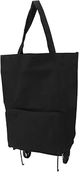 Bag On Wheels with Pull Handle, Foldable Shopping Trolley Grocery Cart On Wheels for Stairs Tote Bag with Wheels Strong Bearing Capacity for Trunk, Food Cabinet Or Garage