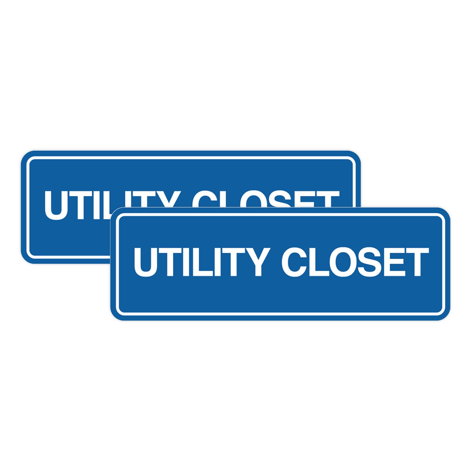 Signs ByLITA Standard Utility Closet Wall or Door Sign | Easy Installation | Office & Home Sign (Blue) - Medium 2 Pack