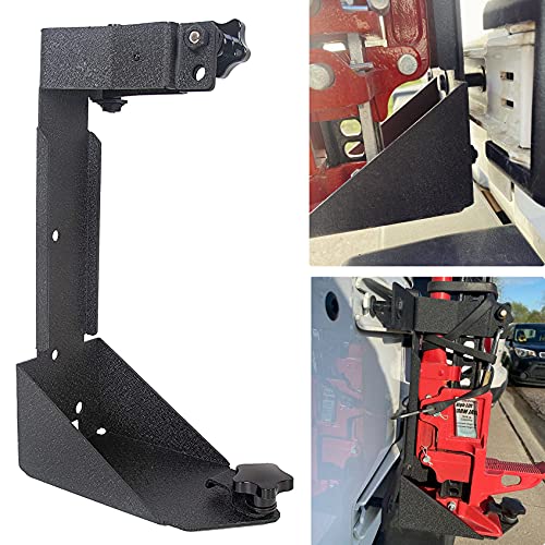 ECOTRIC High Lift Jack Mount Rear Carrier Mounting Bracket Compatible with 2007-2018 Jeep Wrangler JK Rear Off-Road Heavy Duty