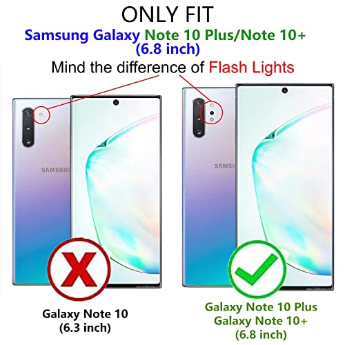 Military Grade Drop Impact for Samsung Galaxy Note 10 Plus Case 5G Metal Rotating Ring Kickstand Holder Magnetic Car Mount Armor Shockproof for Galaxy Note 10+ Plus Phone Case Black