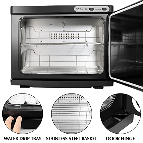 Depfall Hot Towel Warmer, Professional 23L Large Capacity Hot Towel Cabinet, 2-In-1 Spa Towel Warmers For Facials, Barber, Salon, Esthetician, Upgrade Fast Heating Aluminum Interior, Black #TOP1