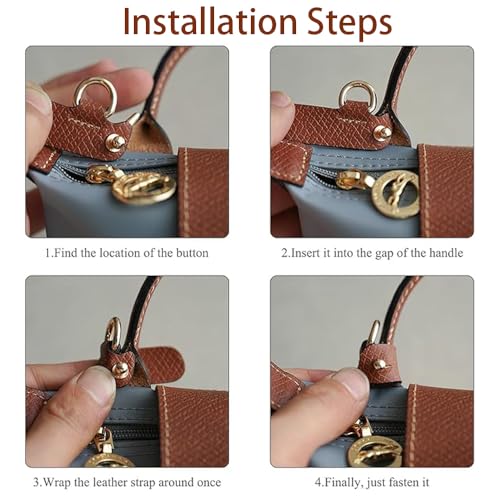 Image of Chispee Leather Shoulder Strap Replacement Set, Adjustable Purse Strap Extender for Crossbody Bag Conversion