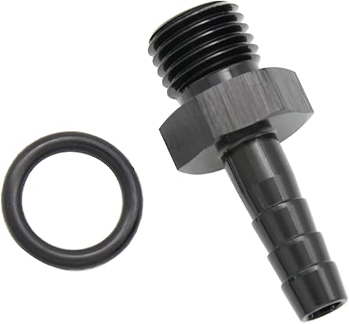 KRD PERFORMANCE 2 piezas de aluminio -6 AN ORB macho a 12 "(12.7mm) Barb Push On manguera adaptador negro