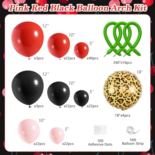 Image of JOGAMS 182Pcs Betty Party Decorations,Leopard Cheetah Print Party Decorations with Pink Cheetah Foil Balloons for Bachelorette Birthday Baby Shower Vintage Retro Party