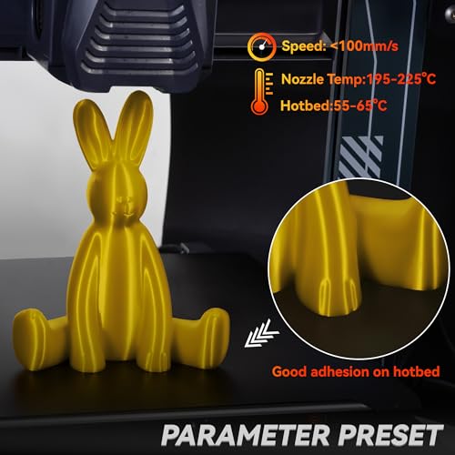Image of PLA Filament 1.75mm, TINMORRY 3D Printer Filament, 1kg (2.2lbs), Compatible with Bambu FDM 3D Printer, Silk Gold