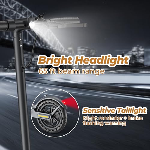 Image of WERHY Electric Scooter with 8.5 inch /10 inch Solid Tire, 350W /500W Powerful Motor & 19 /22 MPH Top Speed, 16 /25 Miles Long Range, Folding E Scooter with Dual Braking for Teens and Adults