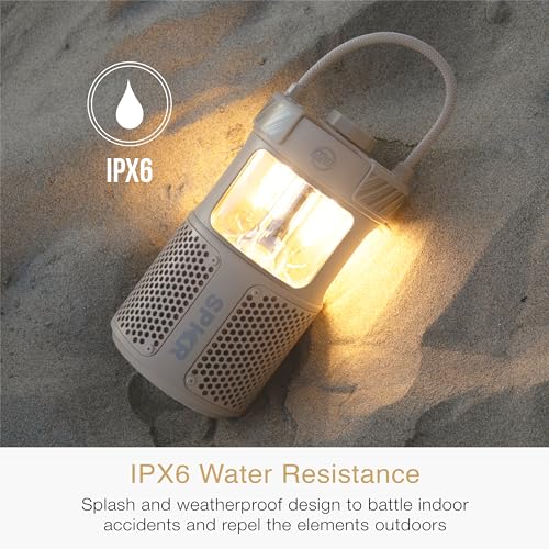Image of MEE Audio lightSPKR Bluetooth Wireless Speaker w /Camping Lantern: 360 Audio, 3 Audio Modes, 2 Light Colors & Infinite Brightness Adjustment, IPX6 Waterproof for Indoor & Outdoor use (Desert Sand)