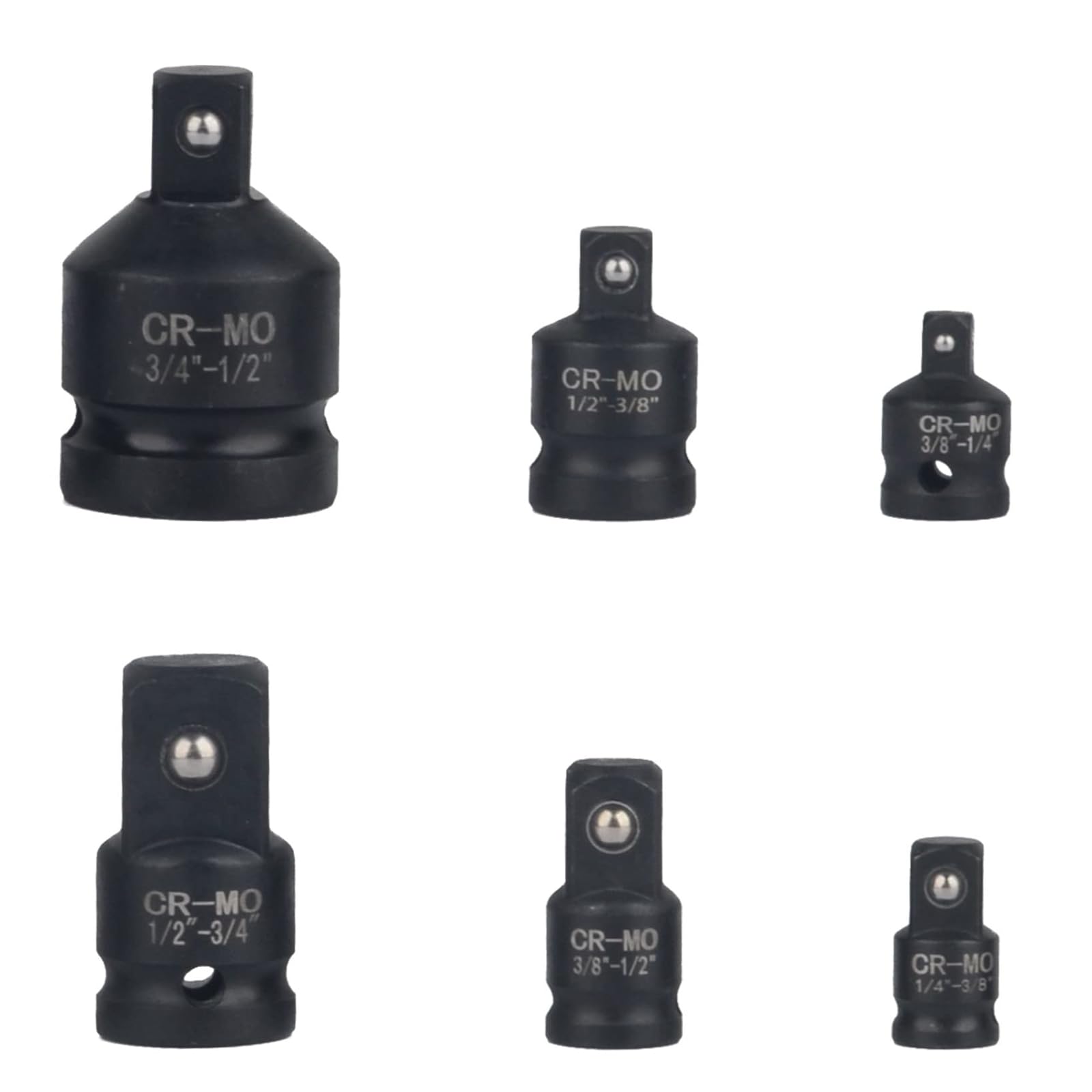 6pcs Impacts Socket Adapter Set with Carrying Case for Driver Wrench Conversion Socket Reducer and Enhances Durability Female to Male Adapter