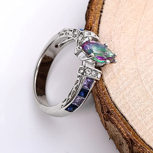 925 Sterling Silver Heart Ring for Women, Heart Band Dainty Engagement Ring Promise Wedding Rings Jewelry, 114