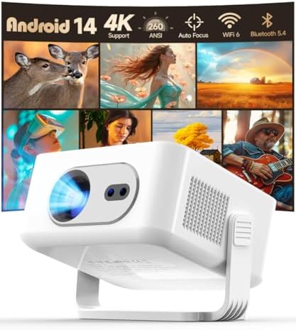 【Enfoque automático 4K 】 Proyector con Android 14, Projetores Por...