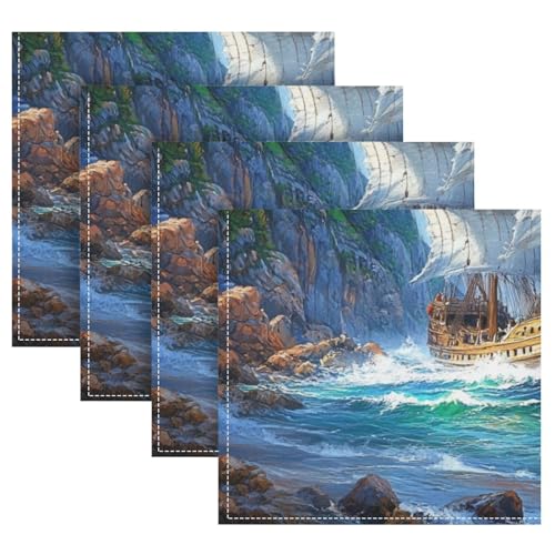 ALAZA servilletas de tela set 4 multicolor 20x20 pulg miniatura 5
