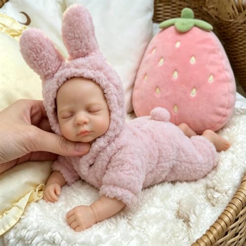 Zero Pam 30CM Muñeca de Bebé de Silicona Completa, Bebé Niña de Silicona Realista, Muñeca de Bebe de Silicona Flexible, Lavables Bebes Muñecas para Niñas