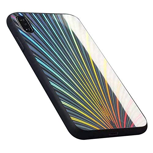 Fvntuey Ultra Thin Gradient Colorful Aurora Case for iPhone 11 Pro Max, Slim Protective Cover (with Glass Back Cover + Soft TPU Bumper Frame Rainbow Glitter) Compatible with iPhone 11 Pro Max(Silver)