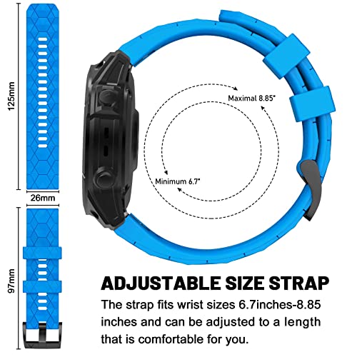 MYSNBKN Fenix 7X Strap 26mm Silicone bands for Garmin Fenix 7X/Fenix 6X/Fenix 6X Pro/Fenix 5X/Fenix 5X Plus/Fenix 3/Fenix 3 HR(Quick Fit) - Image 2
