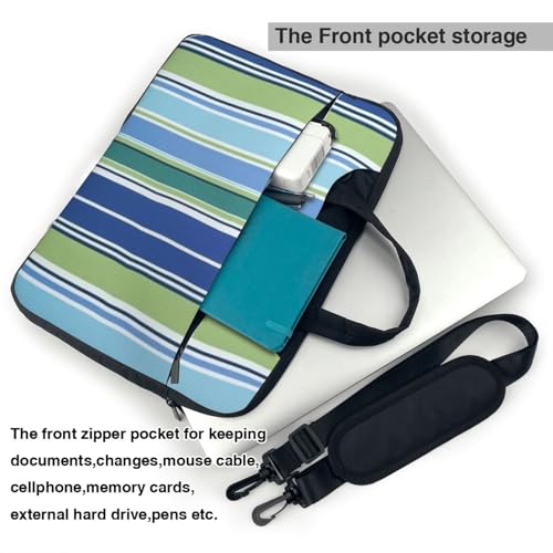 Maletín para laptop impermeable azul y verde 14 pulgadas miniatura 5
