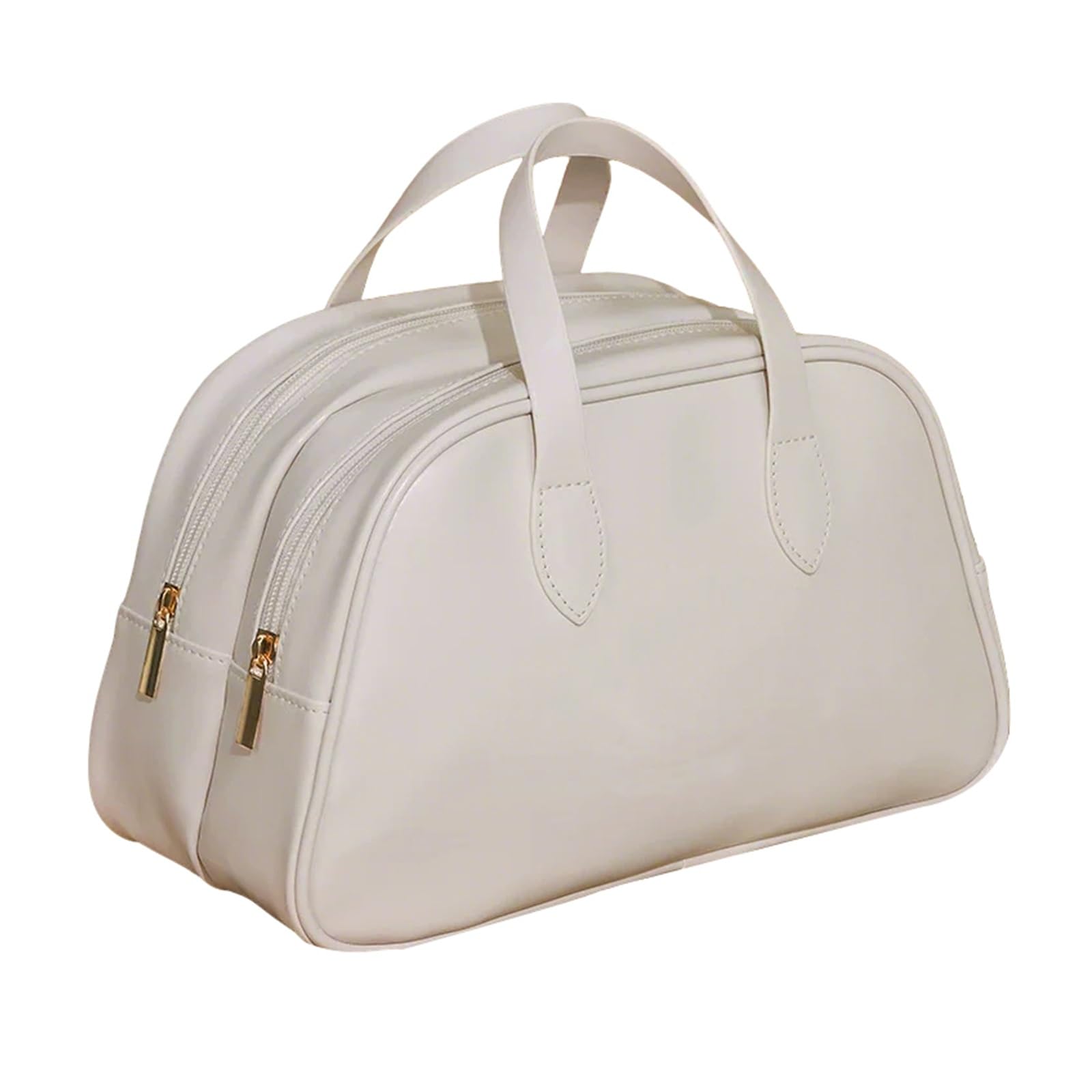 Borsa Porta Trucchi Portatile, Borsa da Toilette Trapuntata, in Similpelle PU Impermeabile, con Doppio Scomparto, Cuciture Precise e Robuste Maniglie per Il Trasporto