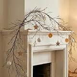 118 inch Large Bendable Artificial Floral Tree Branches Twigs Vines Cherry Blossom Trunk Ivy Wood Wall Fake Hanging Plants Willow Grapevine Garland for Wedding Arch Jungle Halloween Patio Decoration