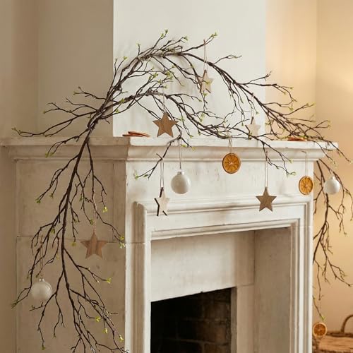 118 inch Large Bendable Artificial Floral Tree Branches Twigs Vines Cherry Blossom Trunk Ivy Wood...