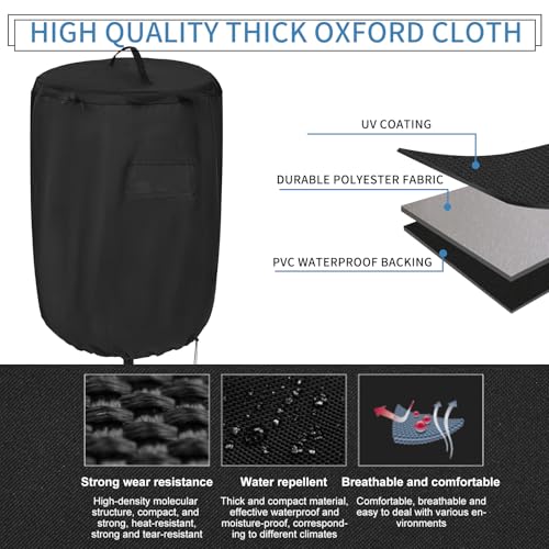 Image of Disc Golf Basket Cover, Double Stitched Seam, Tear and UV resistant-420D Heavy Duty Fabric, Water-resistant, Sun Protection, Flying Disc Golf Basket Accessories, 27.6 inch D x 35.43'' H，Black