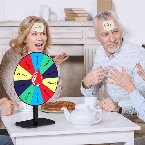 Retbtnm 8 Inch Prize Wheel Spinner with Stand, Dry Erase Spinning Wheel for Prizes with Marker and Cloth Used for Wiping, Spin The Wheel Game for Home Parties, Trade Shows & Classroom Activities - Thumbnail 5