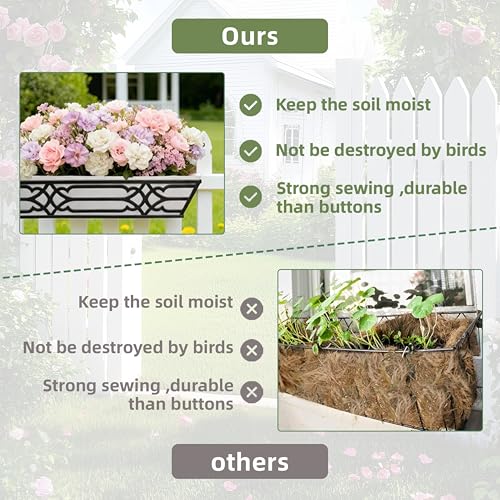 Jardinière avec doublure non tissé et crochets ajustables pour suspensions