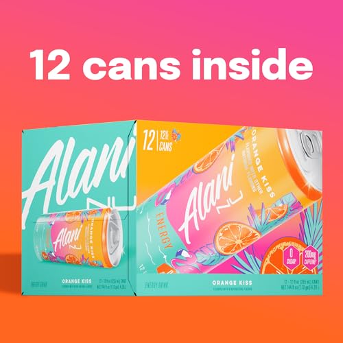 Alani Nu ORANGE KISS, Sugar Free, Low Calorie Energy Drinks, 200mg Caffeine, Biotin, B Vitamins, Zero Sugar, 10 Calories, 12 Fl Oz Cans, 12 Pack - image 8