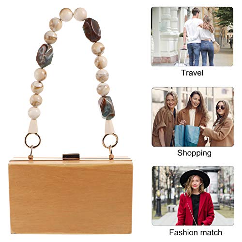 Tendycoco Bolsa de resina com alças de substituição, bolsa de ombro com contas, alça transversal par