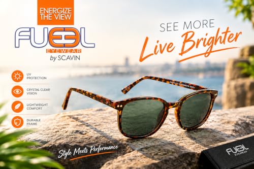 Image of Fueel Polarized Rectangle Sunglasses for Men & Women | UV Protected Retro Half Frame Sunglasses | Lightweight Stylish Black Frame