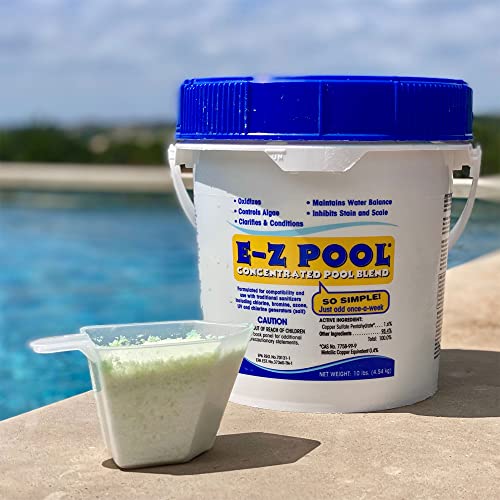 E-Z Pool Weekly All In 1 Concentrated Outdoor Swimming Pool Care Solution Blend With Copper Sulfate And Oxygen Enriching Formula, 10 Pound Bucket #TOP1