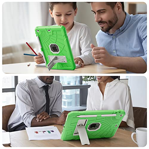 SIBEITU iPad 9.7 Case with Pencil Holder 2018/2017 | iPad 6th Generation Cases with Stand | iPad 5th Generation Case for Kids | Slim Shockproof Protective Case for iPad 9.7 inch 5th/6th Gen Green