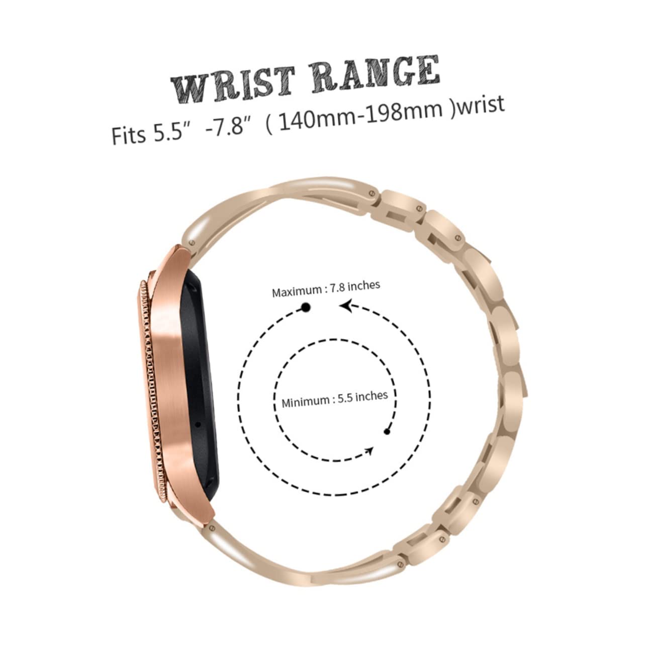 Uonlytech 3pièces Bracelet De Montre Avec Incrustations De Rhinestones Remplacement Compatible Pour Montres Doré