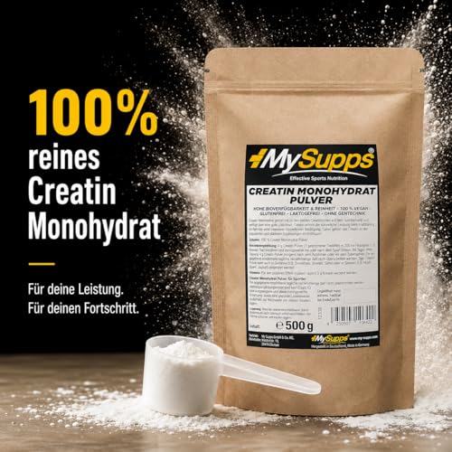 My Supps Creatin Monohydrat Pulver 500 g – perfekt löslich & mikrofein – 100% reines Creatine Monohydrate – Kölner Liste… – Ansicht 2