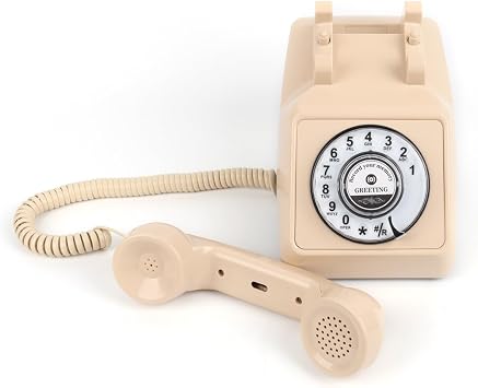 cojodopo Wedding Message Blessing Audio Guestbook Telephone, Antique Guestbook Telephone Fixed Landline Recorder Phone Rotary Model