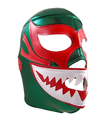 Mask Maniac MIL MASCARAS SHARK Adult Lucha Libre Wrestling (pro-fit) Costume Wear - Green