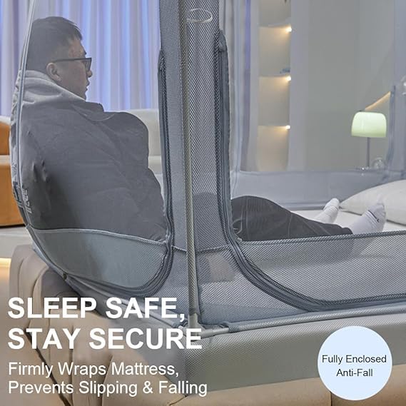 Image of Dawnwake Mosquito Net, Anti-Fall Mosquito Neting Bed for Babies /Adult /Outdoor,Portable Foldable Travel /Camping Mosquito Net Tent, Suit for King Size Bed (Blue, 200 * 150cm)
