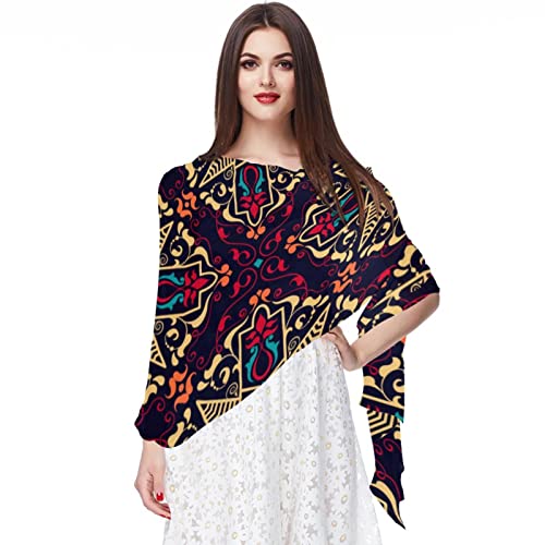 Foulard de route vert automne femme écharpe légère multicolore 05