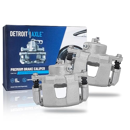 Image of Detroit Axle - 2 Front Brake Calipers for Chevrolet Aveo Optra Spark EV | Pontiac G3 Wave Suzuki Forenza Reno Brake Calipers w /Brackets Replacement