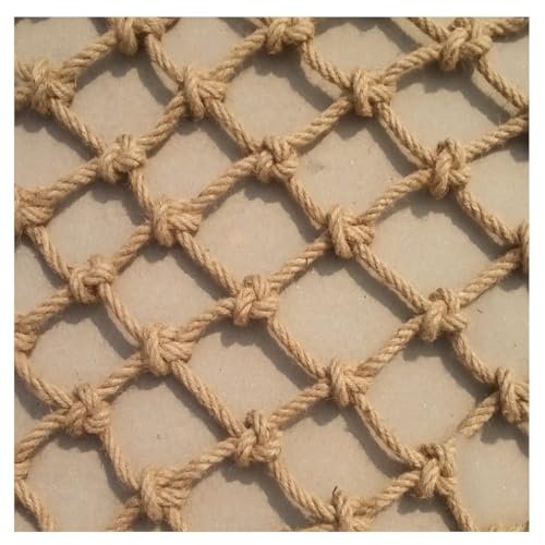 Strong and Durable Hemp Rope Net Fitness Equipment Climbing Netting Playground Safety Net Ideal for Kids and Adults Perfect for Various Outdoor Activities(2x4m)