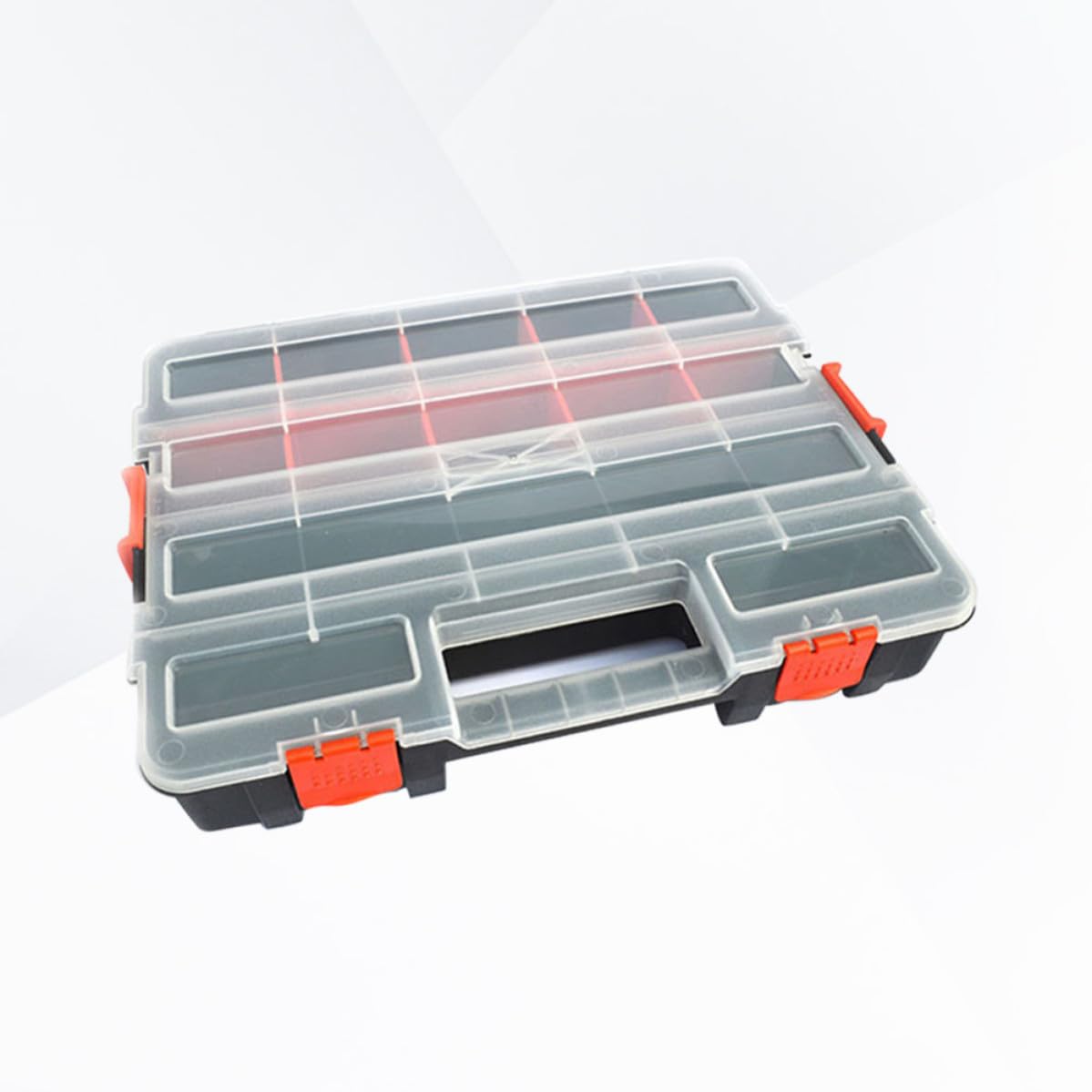 Caja Organizadora de Tornillos Portátil de Plástico Tapa y Asa Ergonómica, Organizador de Componentes Electrónicos Divisores Extraíbles, Almacenamiento Seguro para Trabajo y Hogar
