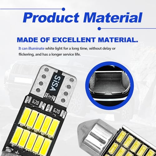 Kit de 42 luces LED interiores para auto, luz blanca miniatura 5