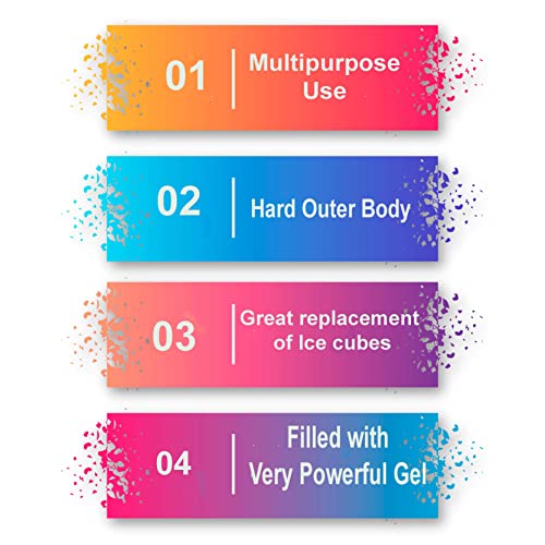 Image of Ice Gel Pads Packs, Sealed & Leak-Proof Packs,Long-Lasting Ice Packs for Pain Relief Therapy, Cooler Packs, Multipurpose Use Hot & Cold Gel Packs Pads, 400ML Each,Set of 3,Multicolors.