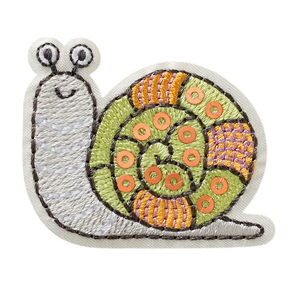 Bügelbild 'Schnecke Mit Pailletten' – Ca. 3,7 X 4,3 Cm, Zum Aufbügeln Oder Aufnähen