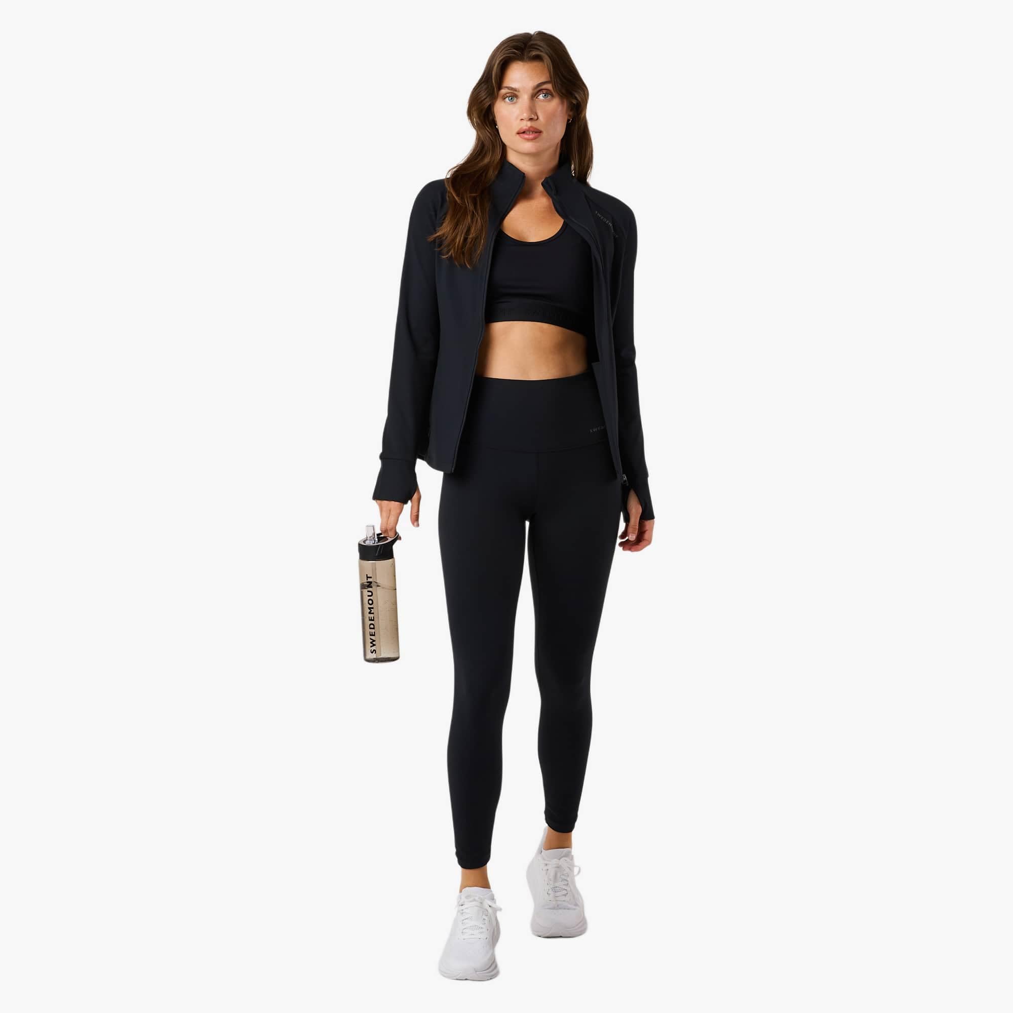 Swedemount Move Trainingsjacke mit durchgehendem Reißverschluss Damen Leicht Atmungsaktiv Stretch für Fitness und Laufen