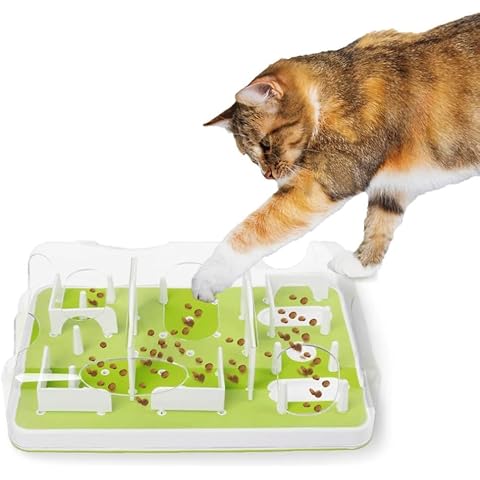 ALL FOR PAWS Interactive Cat Puzzle Feeder, Cat Food Treat Dispenser Cat Toy Mental Stimulation Maze Toys Slow Feeder Cat Enrichment Toys for Indoor Cats Cover