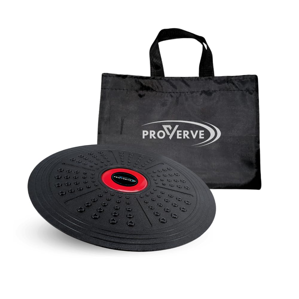 PROVERVE Balancing Board for Kids and Adults, Premium PVC Woble Balance Board- Improve Stability, Strength, and Coordination - Ideal for Fitness, Yoga, and Rehabilitation, with Bag (Pack of 1)