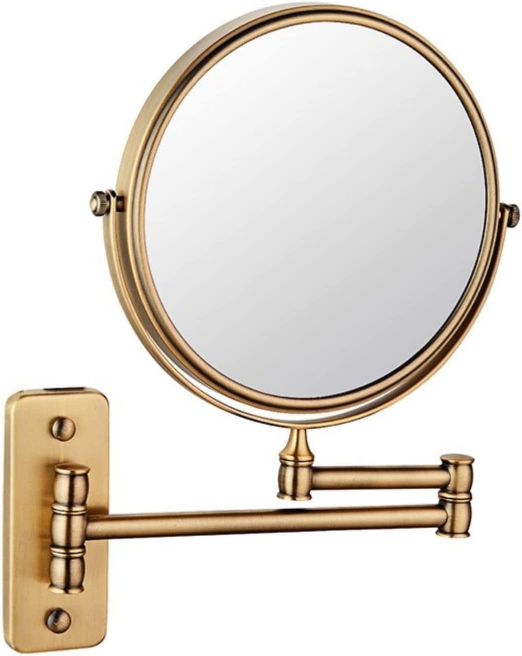Wandmontierter Rasierspiegel Wandmontage Makeup Sp An der Wand montierter Kosmetikspiegel mit 3-facher Vergrößerung, 20,3 cm runder, doppelseitiger Kosmetikspiegel mit ausziehbarem Arm, um 360° drehba