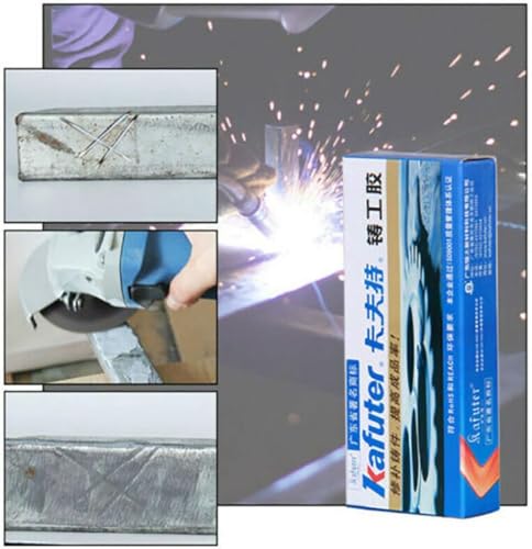 Image of Magic Metal Mending Cold Weld Epoxy - AB Strong Adhesive Glue for Metal, Aluminum, Plastic - Waterproof, Heat-Resistant Repair Paste for Auto, Pipe, Engine, DIY Welding, Crack & Gap Filler (PACK OF 2)